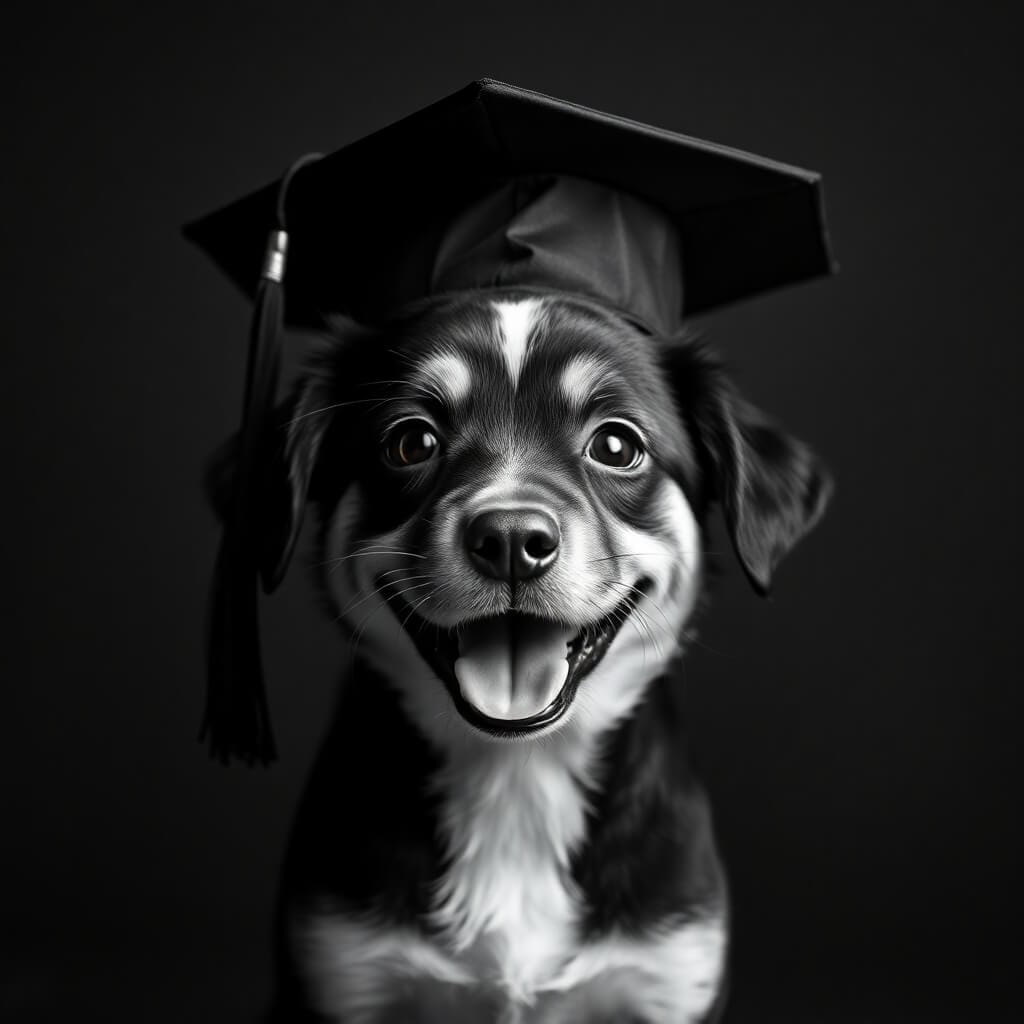 A puppy that recently graduated from Art of the Dog training academy in Colorado.